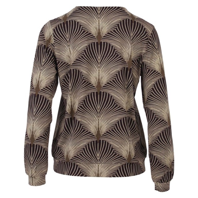 Enjoy Blouson vhals Donker bruin print Enjoy Blouson vhals Donker bruin print